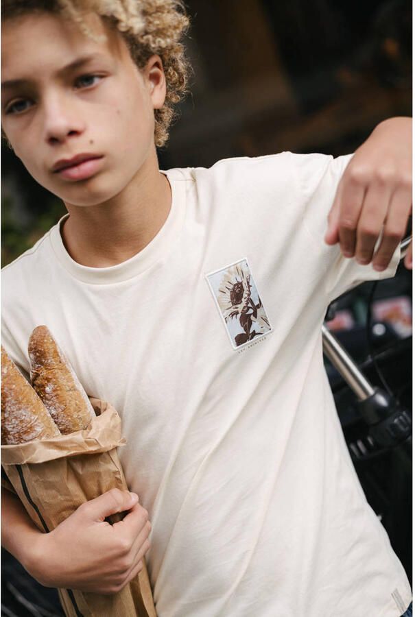 LEVV T-shirt met backprint beige - Foto 2