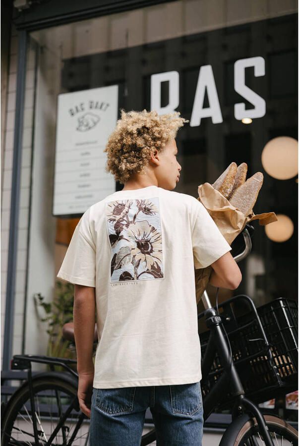 LEVV T-shirt met backprint beige - Foto 3