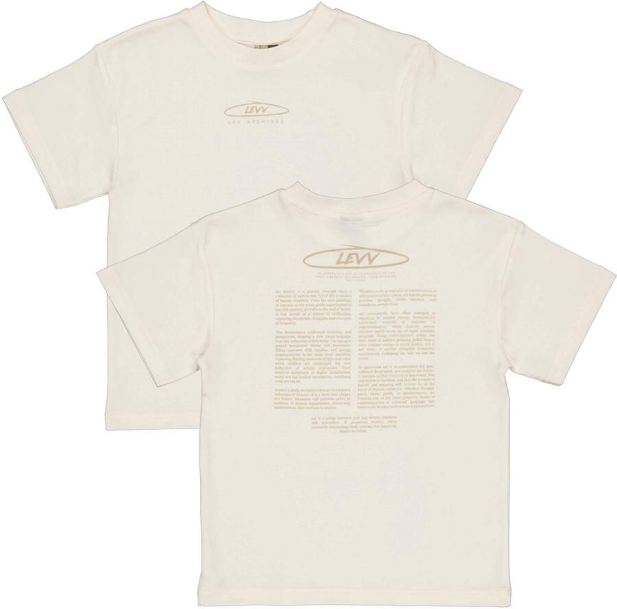 LEVV T-shirt met backprint ecru