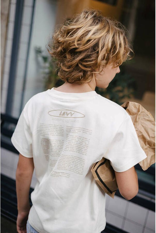 LEVV T-shirt met backprint ecru - Foto 3