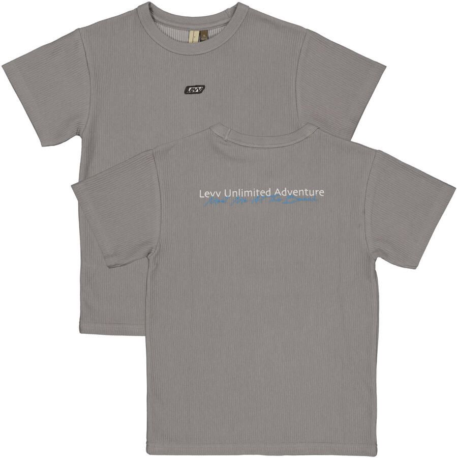 LEVV T-shirt met backprint grijs