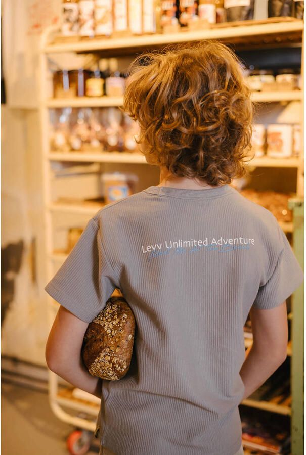 LEVV T-shirt met backprint grijs - Foto 3