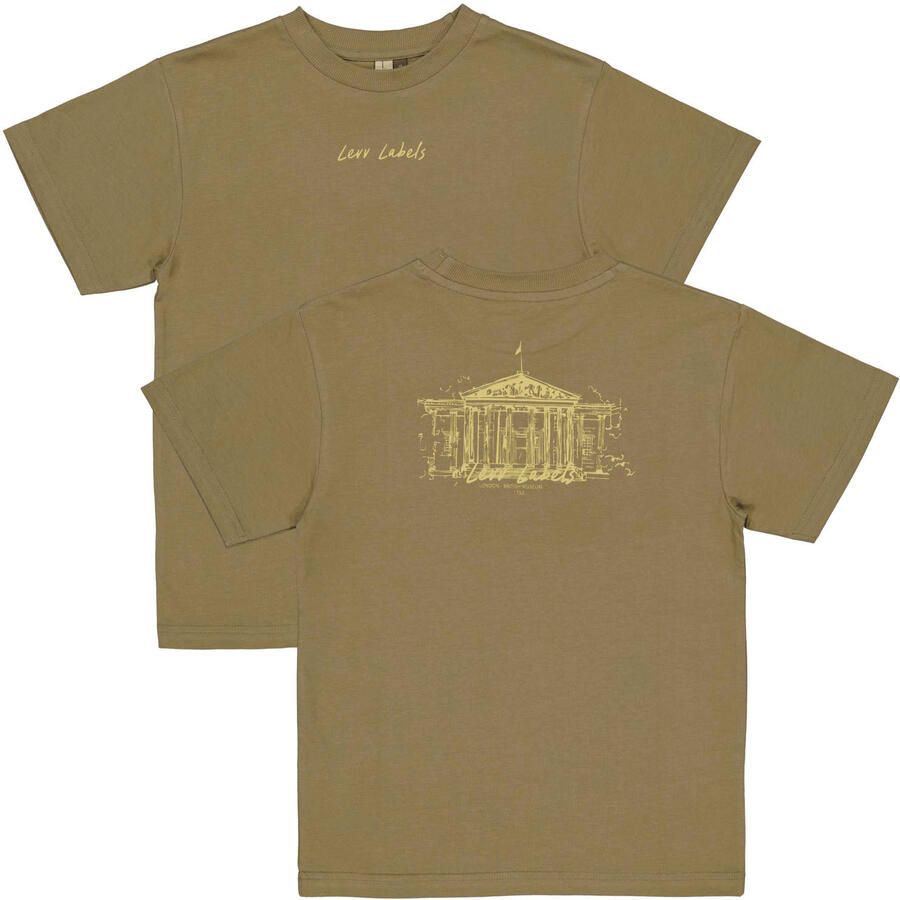 LEVV T-shirt met backprint groen