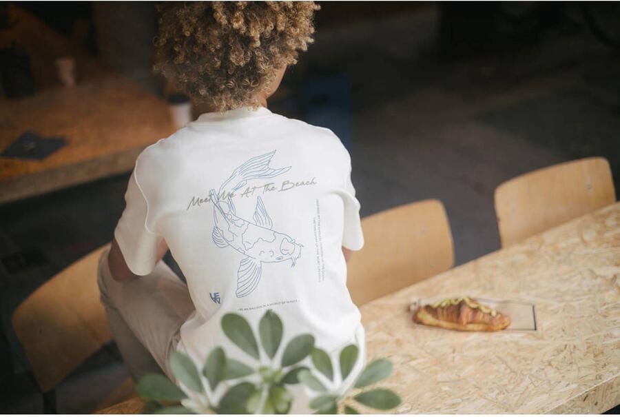 LEVV T-shirt met backprint wit - Foto 3