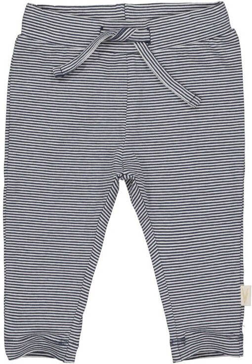 LEVV baby gestreepte regular fit broek LNESTORNOS donkerblauw Jongens Katoen 44