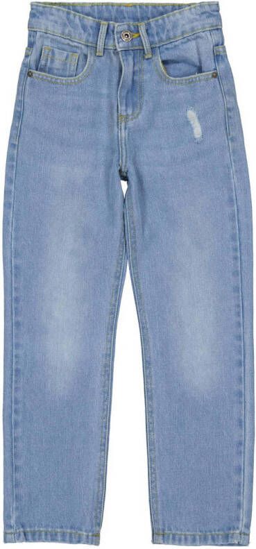 LEVV skinny jeans LJAIMY met slijtage blue light denim Blauw Effen 104