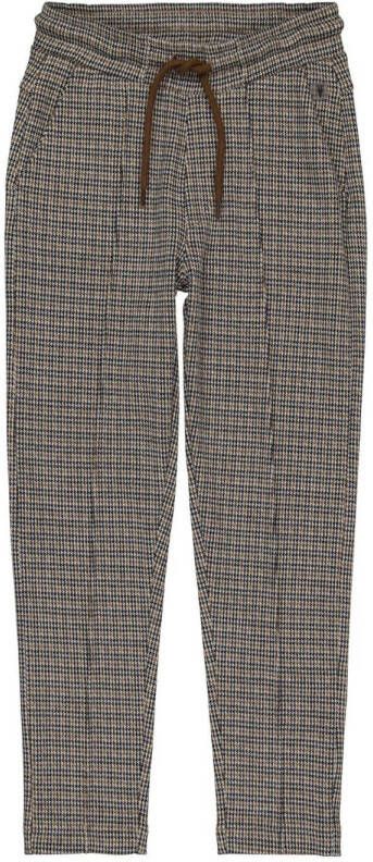 LEVV slim fit broek FINO met pied-de-poule antraciet Grijs Jongens Viscose 104