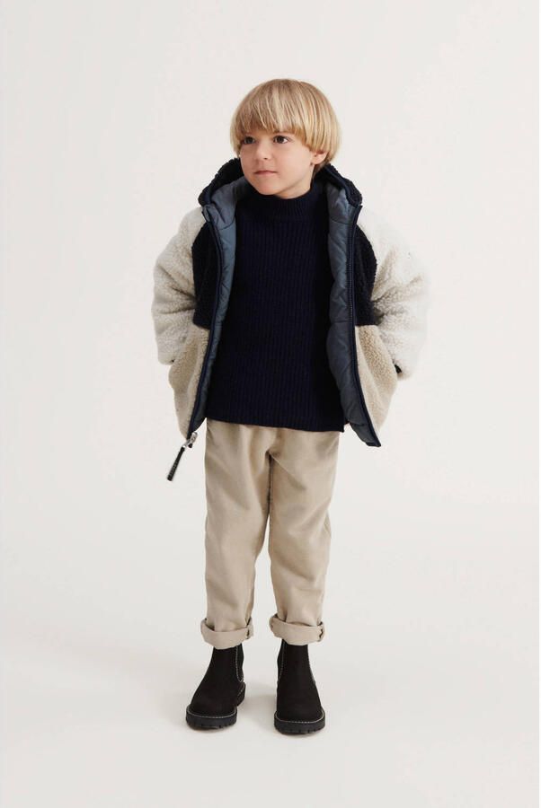 Liewood reversible gewatteerde winterjas Jackson blauw wit - Foto 3