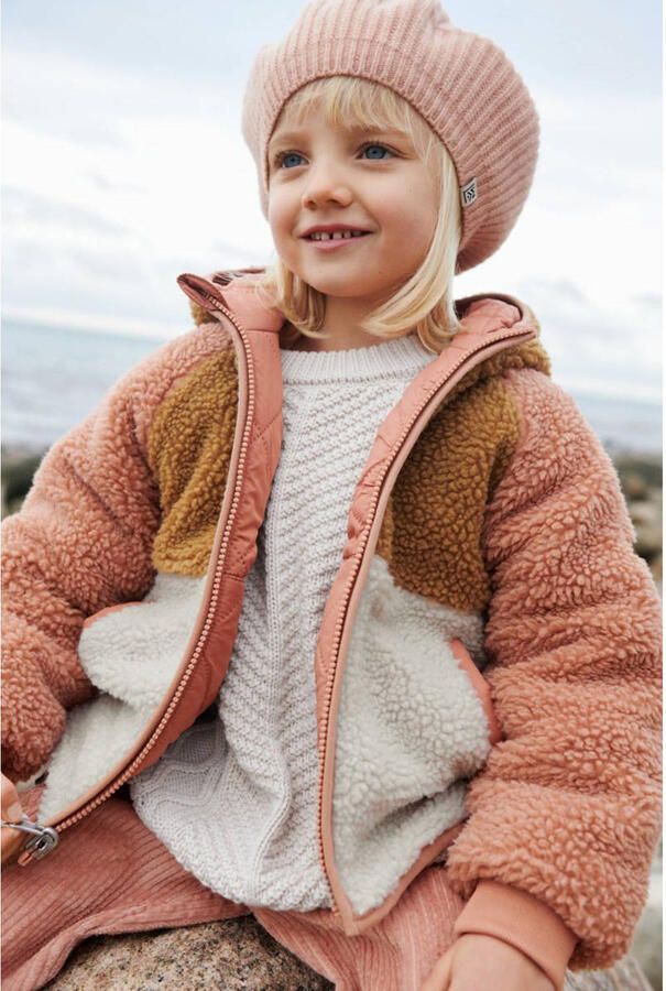 Liewood reversible gewatteerde winterjas Jackson roze bruin wit - Foto 2