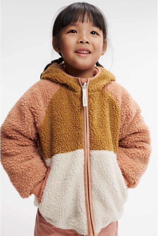 Liewood reversible gewatteerde winterjas Jackson roze bruin wit - Foto 3