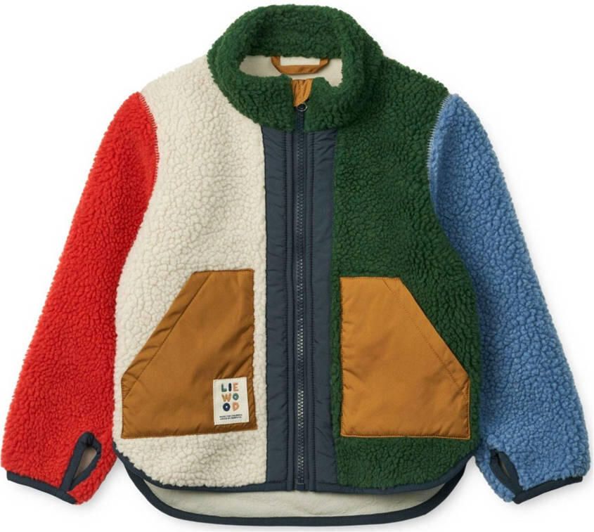 Liewood teddy tussenjas Noam groen blauw rood