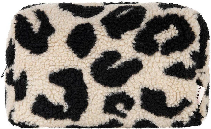 Life of Bulu teddy toilettas met panterprint beige