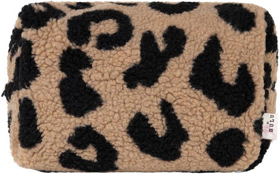 Life of Bulu teddy toilettas met panterprint bruin