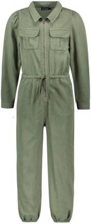 Like Flo jumpsuit army groen Meisjes Tencel (duurzaam materiaal) Klassieke kraag 104 - Foto 2