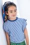 LIKE FLO Meisjes Tops & T-shirts Stripe Jersey Ruffle Tee Blauw wit Gestreept - Thumbnail 2