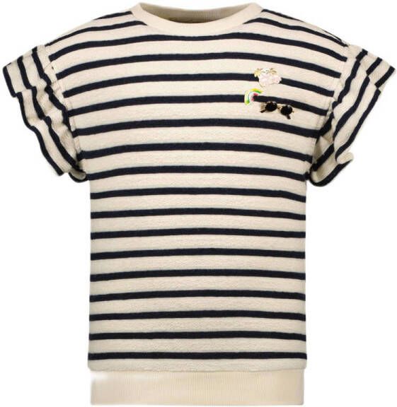 Like Flo gestreept T-shirt marine beige
