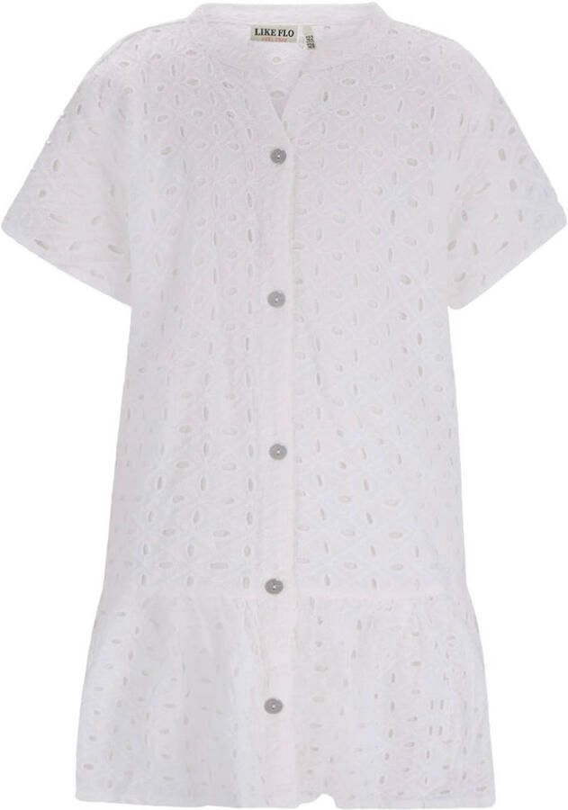 Like Flo A-lijn jurk broderie wit