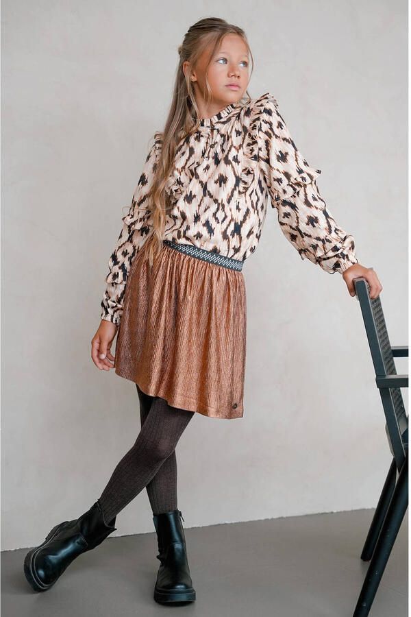 Like Flo A-lijn rok met glitters koperbruin - Foto 2