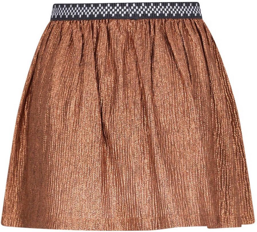 Like Flo A-lijn rok met glitters koperbruin