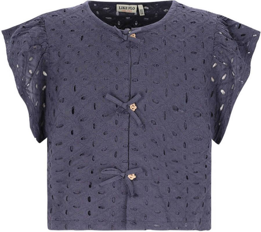 LIKE FLO Meisjes Tops & T-shirts Charlotte Flo Broderie Blouse Zwart - Foto 3