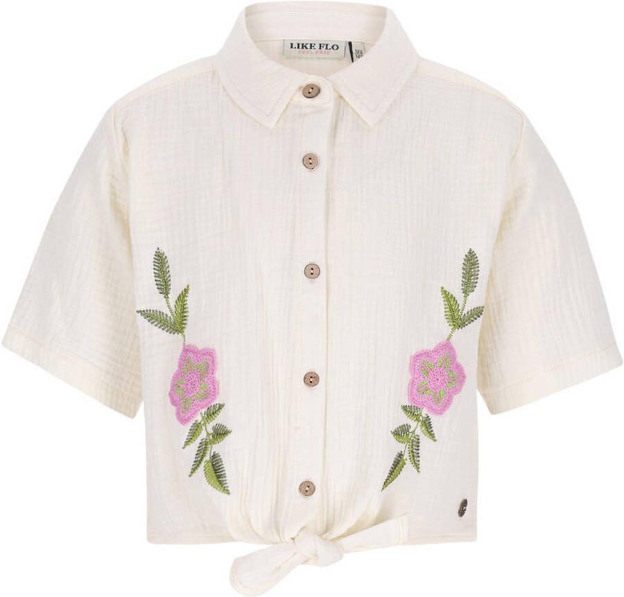 LIKE FLO Meisjes Blouses Cecile Knotted Oversized Blouse Creme - Foto 4