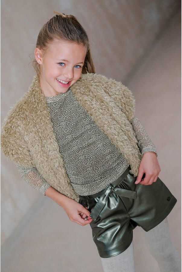 LIKE FLO Meisjes Tops & T-shirts Estee Flo Mesh Top Khaki - Foto 3