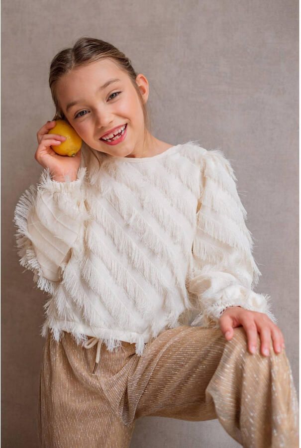 LIKE FLO Meisjes Blouses Ella Flo Fringes Blouse Creme - Foto 5
