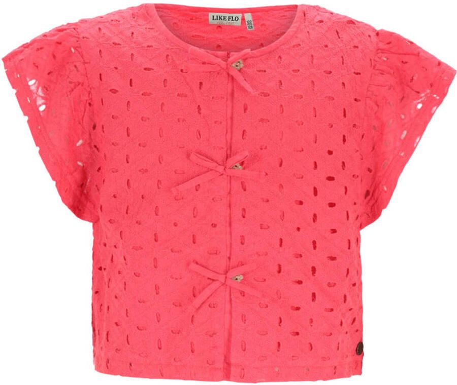 Like Flo blousetop rood broderie