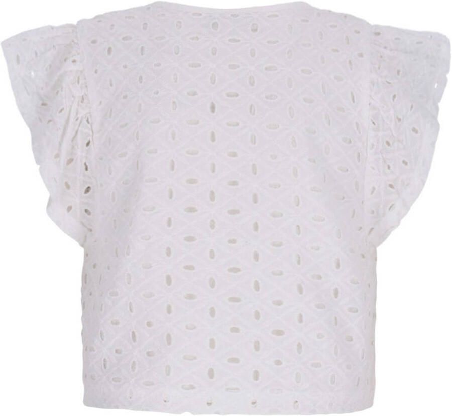 LIKE FLO Meisjes Tops & T-shirts Charlotte Flo Broderie Blouse Wit - Foto 5