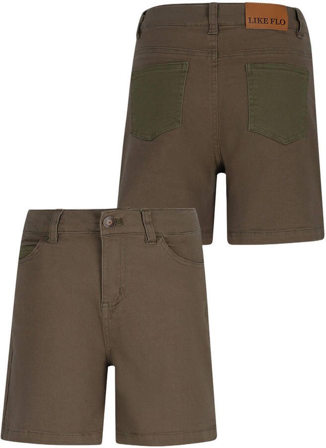 Like Flo Boys regular waist casual short groen