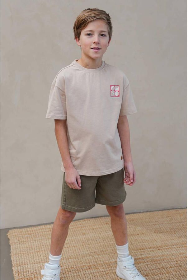 Like Flo Boys T-shirt met backprint beige