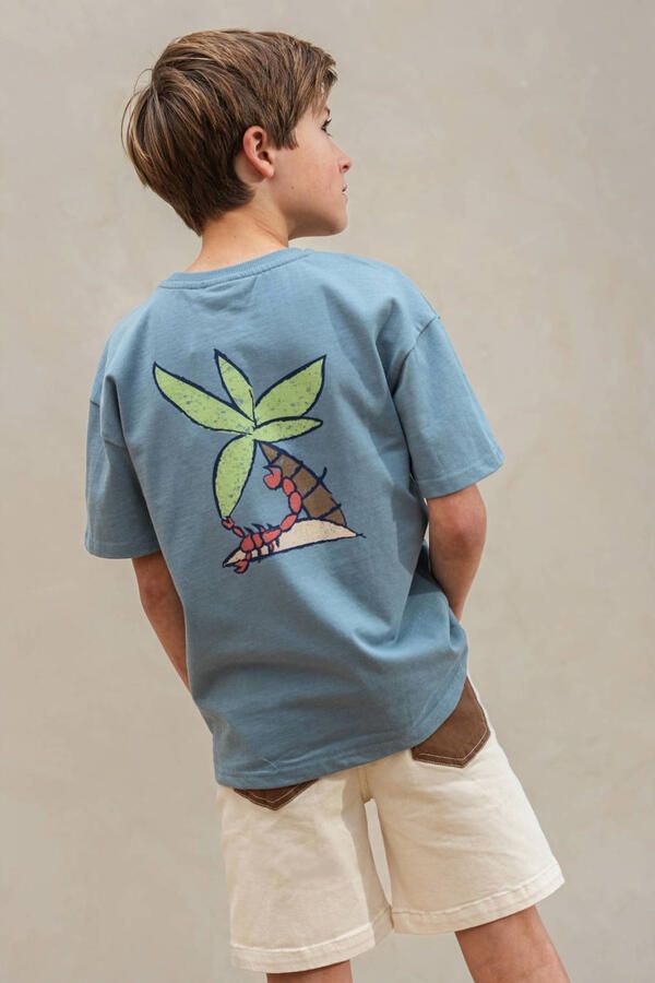 Like Flo Boys T-shirt met backprint lichtblauw - Foto 2