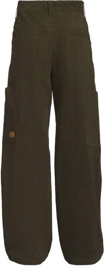 Like Flo corduroy straight leg cargobroek donkergroen - Foto 2