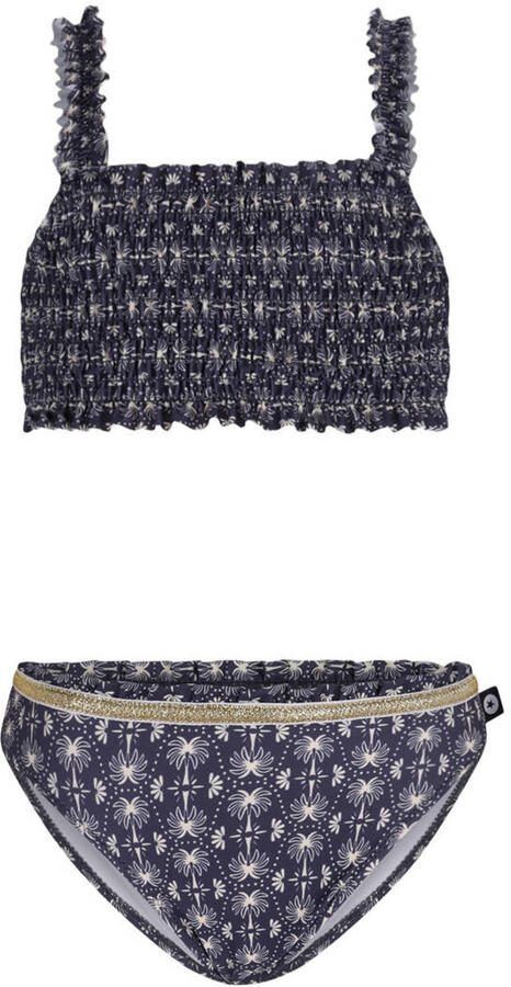 Like Flo cropped bikini donkerblauw ecru
