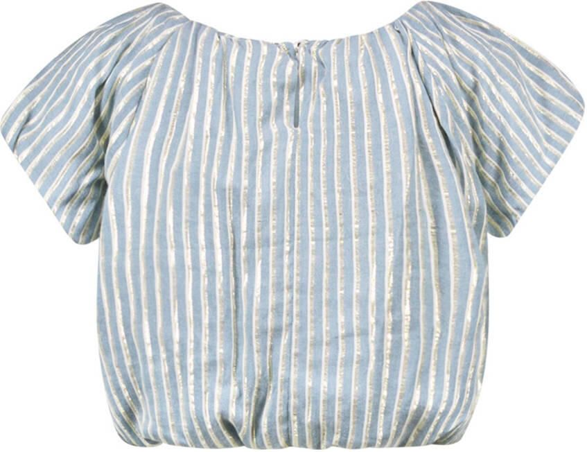 LIKE FLO Meisjes Blouses Carmen Flo Balloon Top Lichtblauw - Foto 4