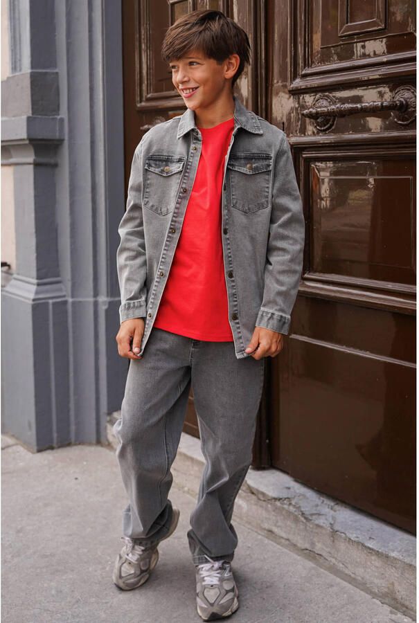 Like Flo denim overhemd grijs - Foto 2