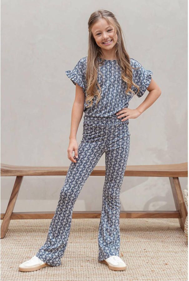 LIKE FLO Meisjes Broeken Floor Structure Flared Pants Antraciet - Foto 5