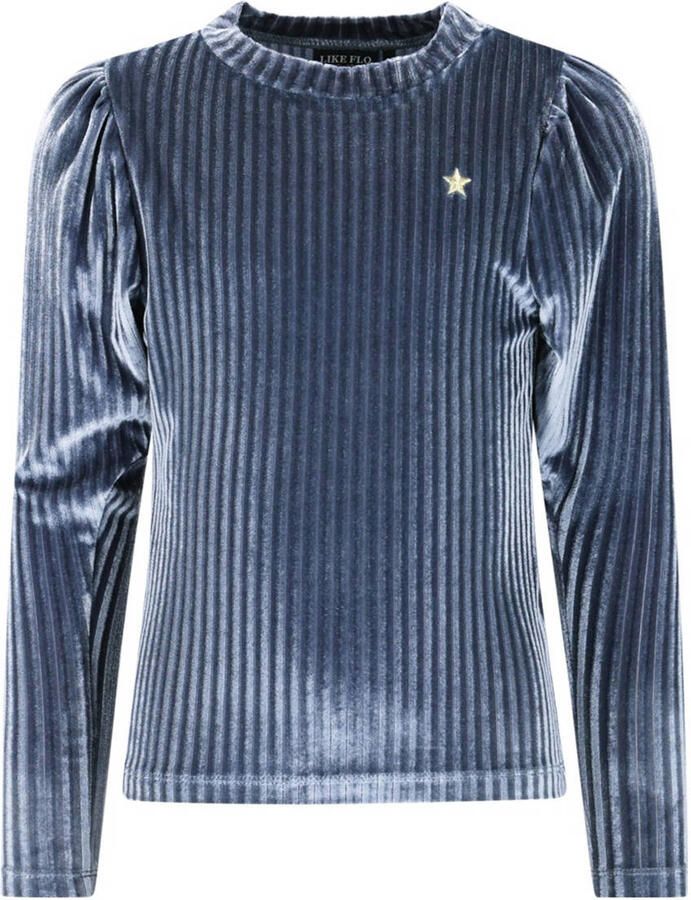 LIKE FLO Meisjes Tops & T-shirts Esmay Flo Velvet Top Donkergrijs - Foto 5