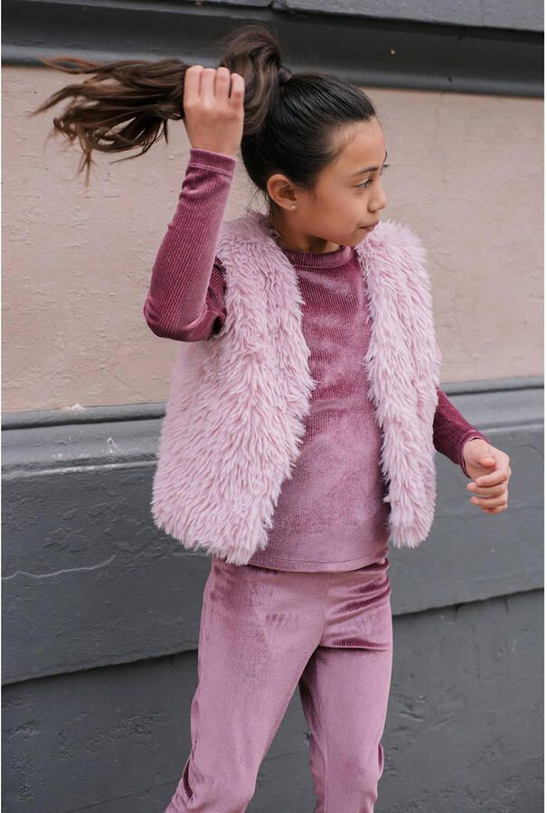 Like Flo fluwelen getailleerde longsleeve paars