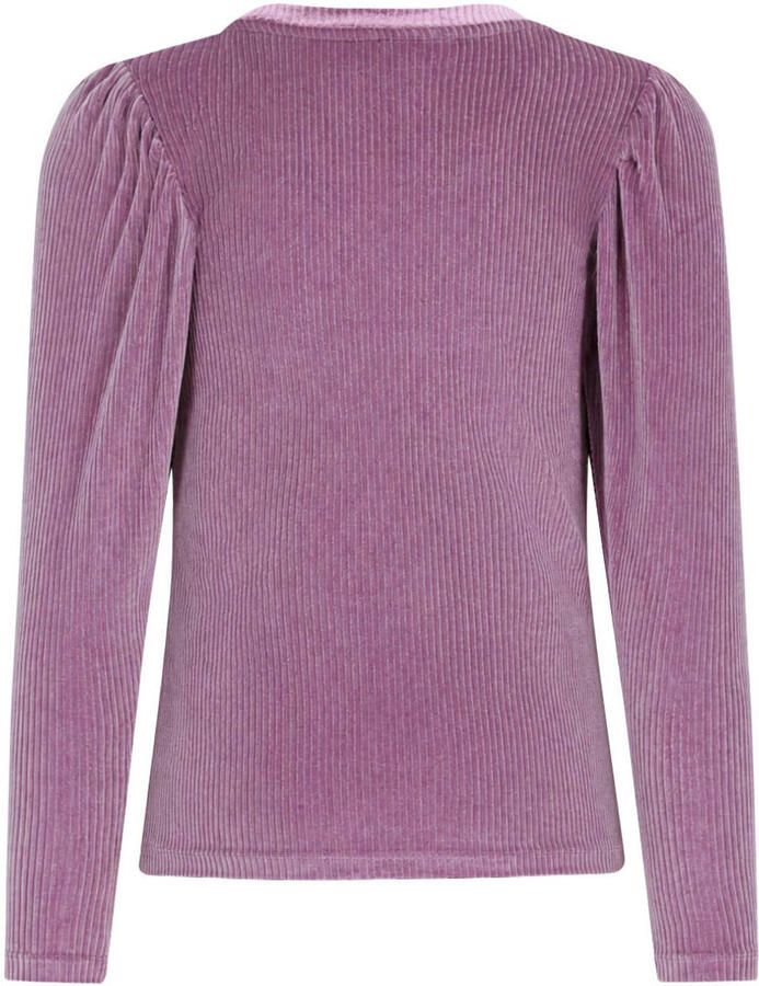 Like Flo fluwelen getailleerde longsleeve paars - Foto 2