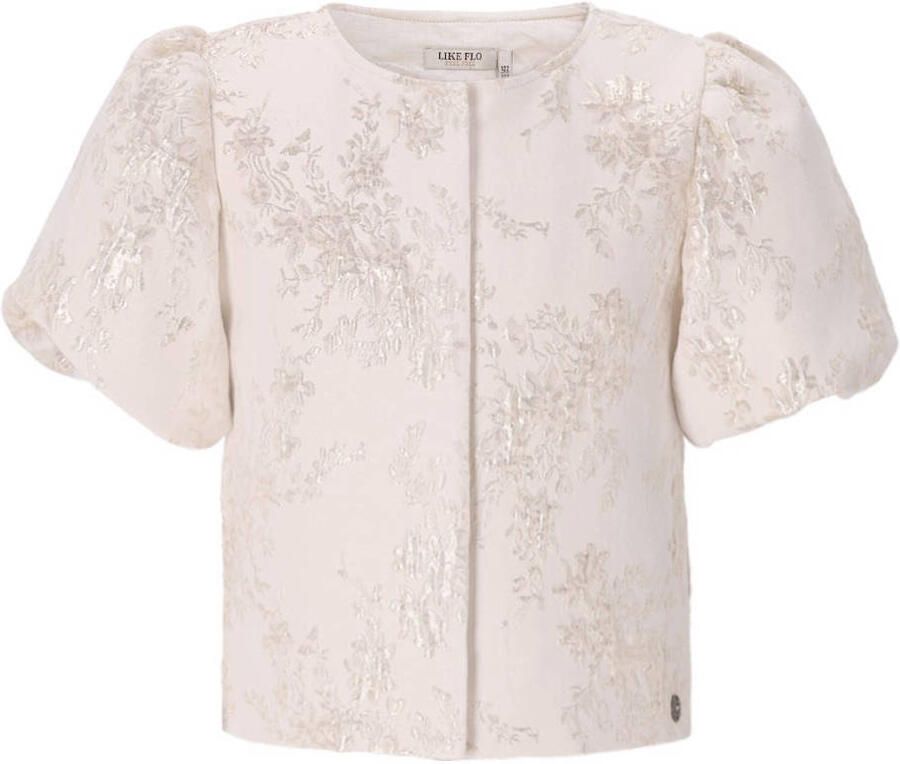 LIKE FLO Meisjes Blouses Cozie Flo Jacquard Blouse Creme - Foto 4