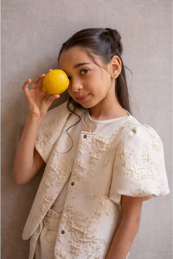 LIKE FLO Meisjes Blouses Cozie Flo Jacquard Blouse Creme - Foto 6