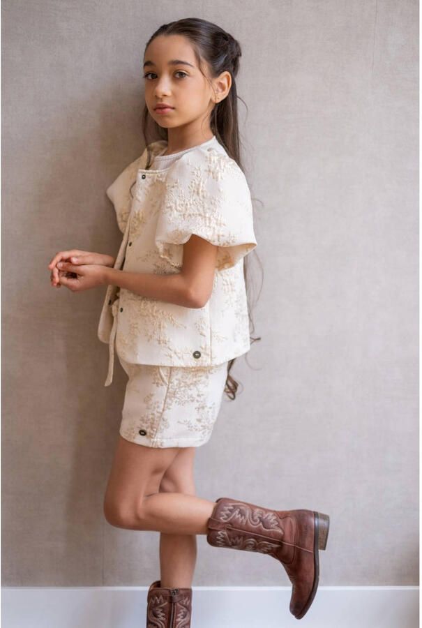 LIKE FLO Meisjes Blouses Cozie Flo Jacquard Blouse Creme - Foto 5