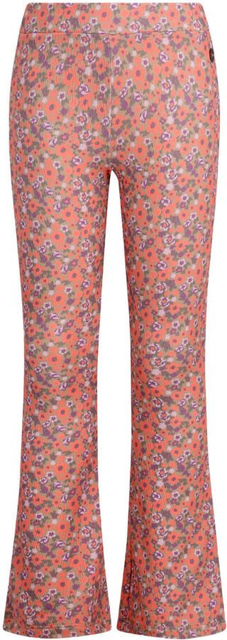Like Flo gebloemde flared broek oranje