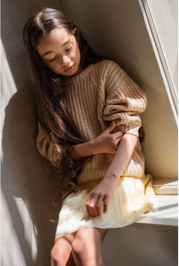 LIKE FLO Meisjes Truien & Vesten Djuna Flo Coated Knit Beige - Foto 4