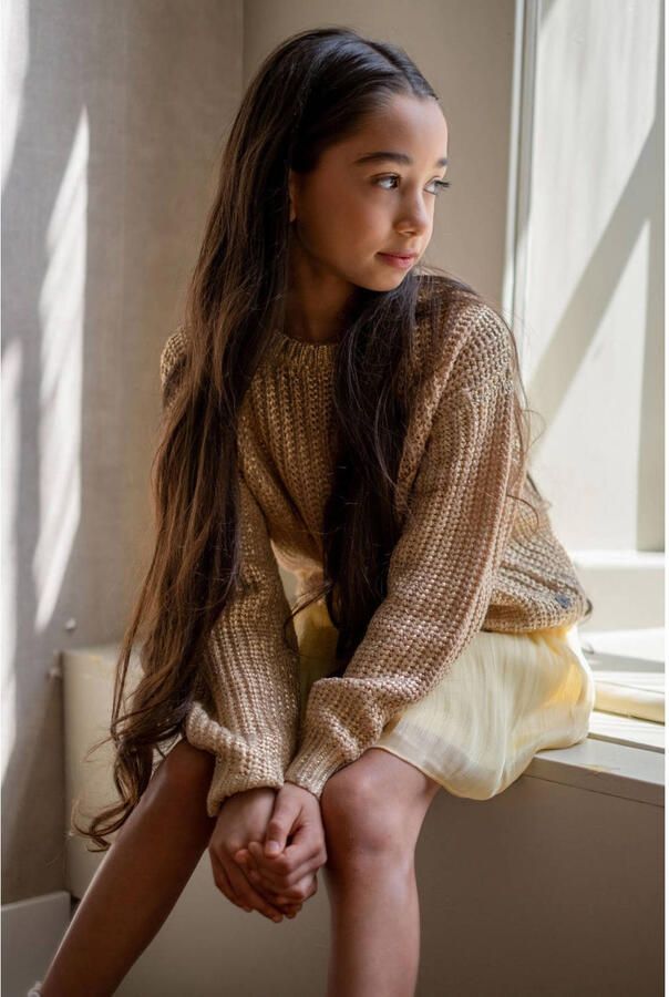 LIKE FLO Meisjes Truien & Vesten Djuna Flo Coated Knit Beige - Foto 6
