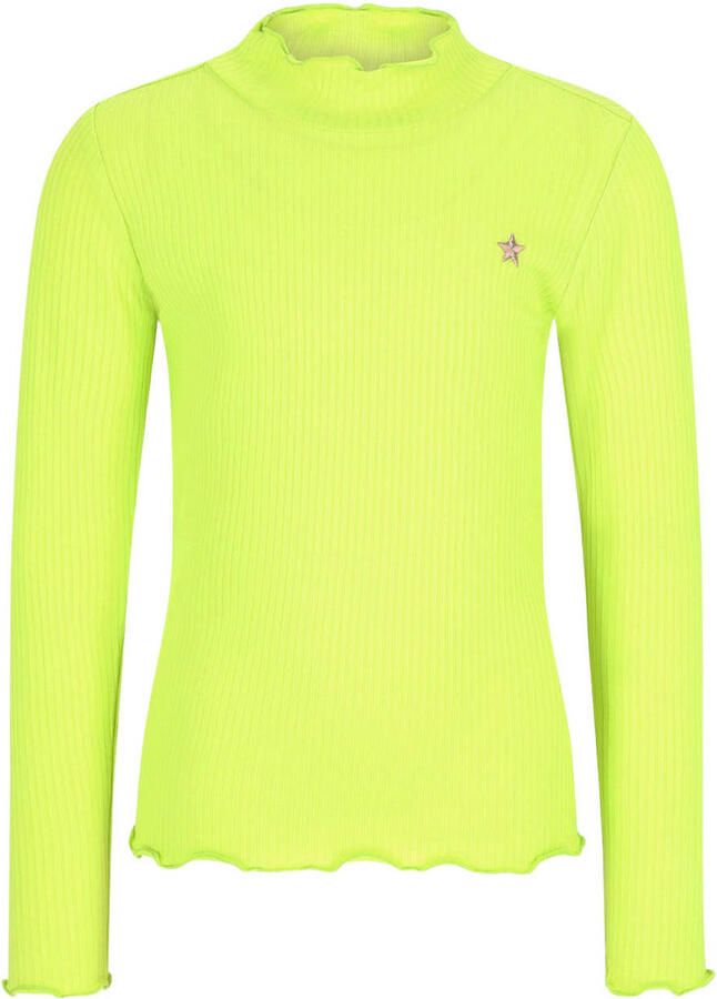 Like Flo getailleerde longsleeve limegroen