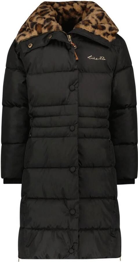 Like Flo quilted gewatteerde winterjas Abby antraciet Grijs Meisjes Polyester Capuchon 158 164 - Foto 2