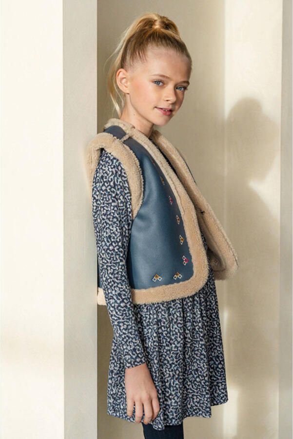 LIKE FLO Meisjes Blazers Dewi Teddy Gilet Blauw - Foto 4