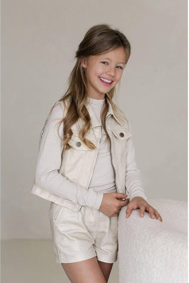 LIKE FLO Meisjes Blazers Flo Denim Gilet Goud